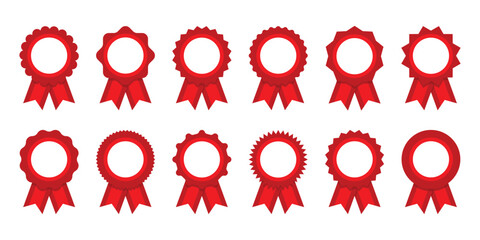 Ribbon and banner. Medal set with ribbon. Set of premium quality and guarantee labels.