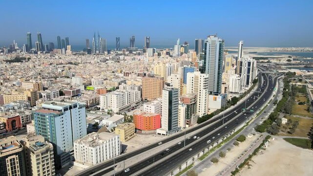 A bird's eye view of Manama, a capital of Bahrain