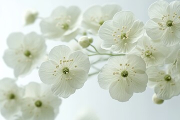 Obraz premium Close-Up of Delicate White Flowers in Bright Daylight