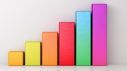 2025 Goals Setting With Vision And Strategy Concept. Colorful bar graph representing data progression and growth.