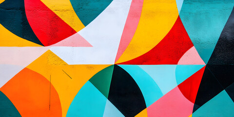 Fototapeta premium Vibrant Abstract Painting with Colorful Shapes