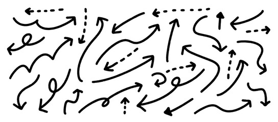 Obraz premium 手書きのかわいい矢印のセット