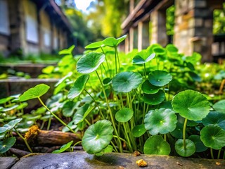 Urban Exploration Photography: Water Plant Pegagan (Centella Asiatica) Herbal Medicine