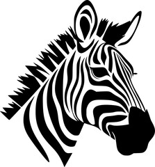 Zebra - Black and White Isolated Icon - Vector illustration