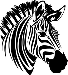 Zebra | Black and White Vector illustration