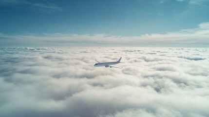 Airplane Soaring Above A Sea Of Clouds