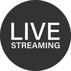 Live Streaming Icon in Black Circle