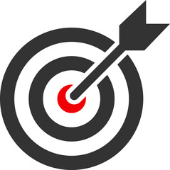 Black and White Target with Red Bullseye