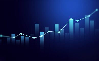 Stock market chart, exchange financial growth graph diagram.	