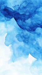Abstract Watercolor Painting in Shades of Blue