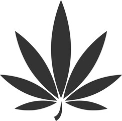 Black Cannabis Leaf Icon