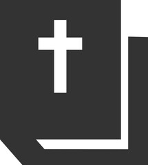 Black Bible Icon with White Cross