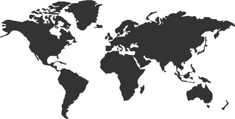 Curved Globe Silhouette Showing World Map
