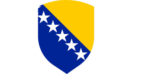 Shield Icon with Bosnia Flag Design