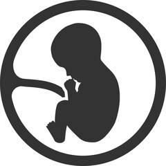 Minimalist Fetus Silhouette in Womb