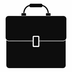 Black Silhouette Briefcase Icon Vector Design