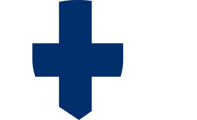 Fototapeta premium Shield with Finnish Cross Symbol