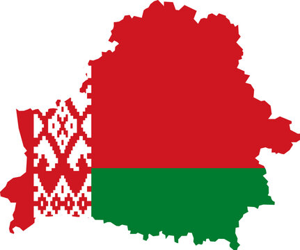 recommend clip art: Map of Belarus with Flag Overlay