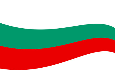 Waving Bulgarian Flag with Horizontal Stripes