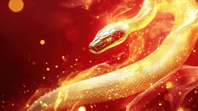 Python in golden flames