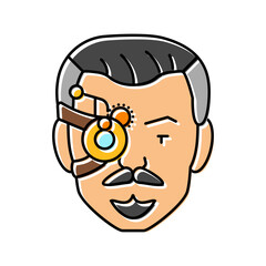 steampunk male vintage avatar color icon vector. steampunk male vintage avatar sign. isolated symbol illustration