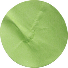 Blank green round adhesive paper sticker label isolated on white background