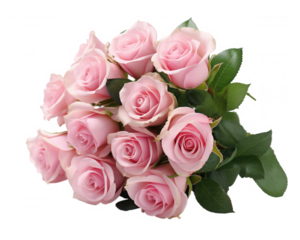 Elegant Pink Roses Bouquet, Romantic Floral Arrangement, Valentines Day Gift