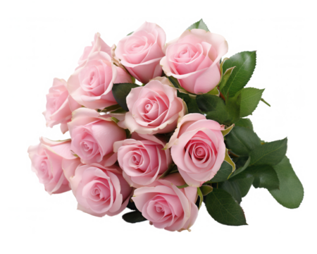 Elegant Pink Roses Bouquet, Romantic Floral Arrangement, Valentines Day Gift