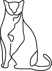 doodle freehand contour drawing of a cat.