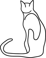 Obraz premium doodle freehand contour drawing of a cat.