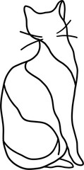 doodle freehand contour drawing of a cat.