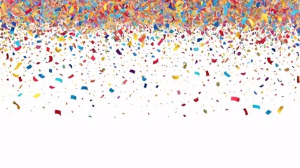Confetti falling on background. Party festive firework. Carnival confetti isoltaed on white background.