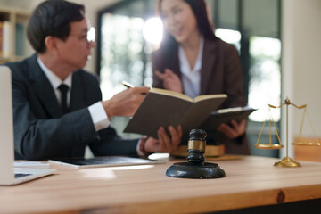 Lawyer and team Talk and consult on solving problems and work related to legal work of lawyers
