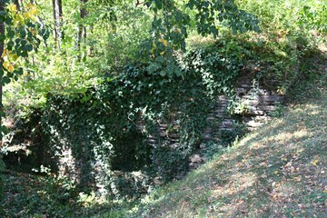 Mauerrest der Burgruine Grünberg, Österreich, 28.09.2023