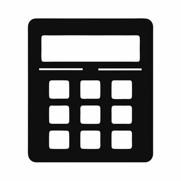 recommend clip art: Black Silhouette Calculator Icon Vector Design