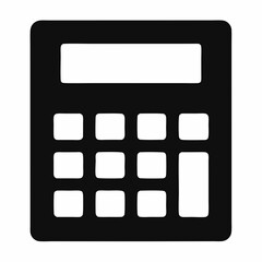 Black Silhouette Calculator Icon Vector Design