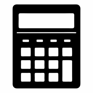 recommend clip art: Black Silhouette Calculator Icon Vector Design