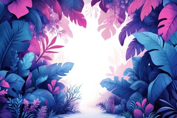 Vibrant Ethereal Leafy Background in Cartoon Style