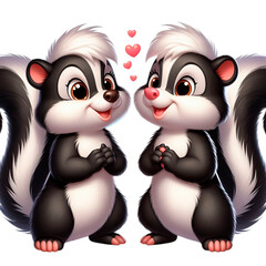 Fototapeta premium Squirrels are striped, ornate, black and white