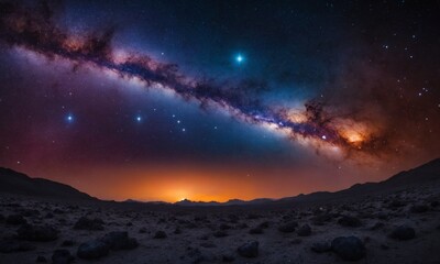 Naklejka premium 우주오로라 멋진우주배경