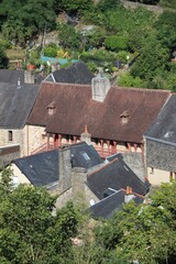 roofs of town Fougeres in France 
