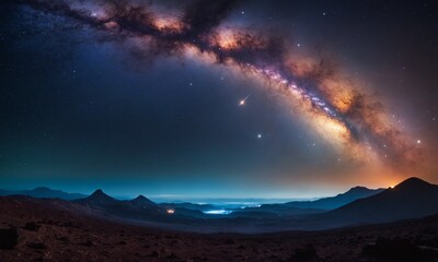 Naklejka premium 우주오로라 멋진우주배경