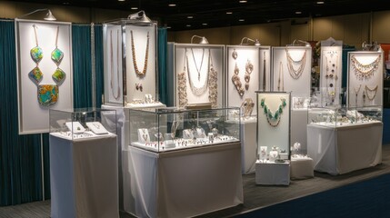 Jewelry display at a trade show.