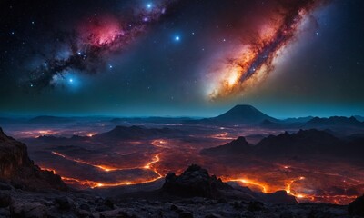 Fototapeta premium 우주오로라 멋진우주배경