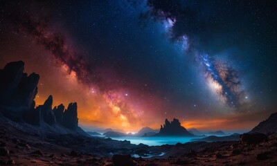 Fototapeta premium 우주오로라 멋진우주배경