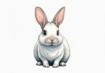 Fototapeta premium Adorable Watercolor Rabbit Illustration