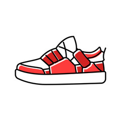 skate shoes streetwear cloth fashion color icon vector. skate shoes streetwear cloth fashion sign. isolated symbol illustration