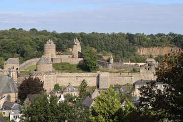 Fototapeta premium view of the medieval castle of Fougeres 