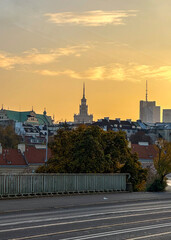 Obraz premium Various photos taken in the autumn season from the capital of Poland, Warsaw