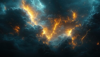 Lightning Storm in the Clouds